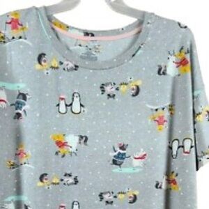 ❄️ Cute Winter Animal Print Sleep Shirt – Size L/XL ❄️